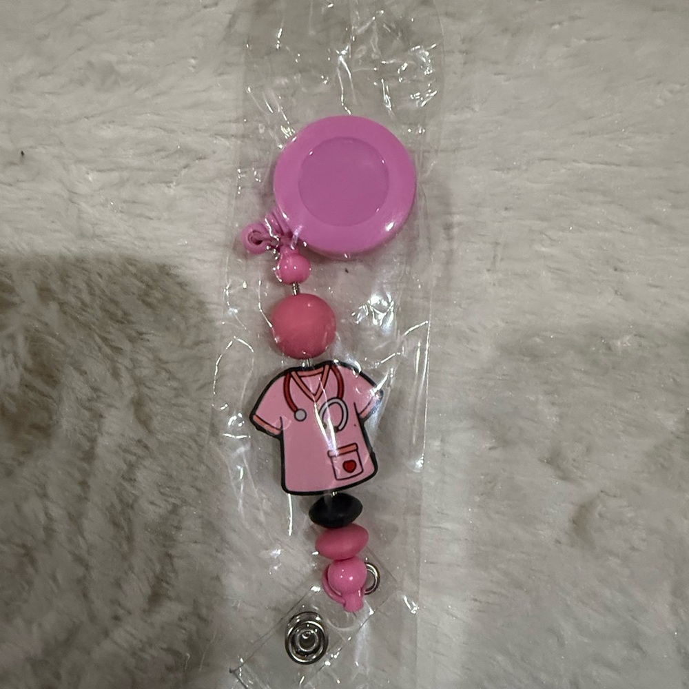 Pink Nurse Badge Reel